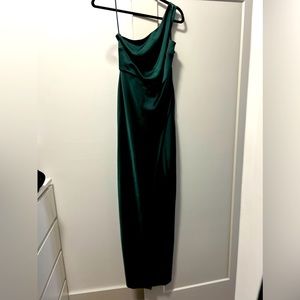 BHLDN emerald green bridesmaid dress